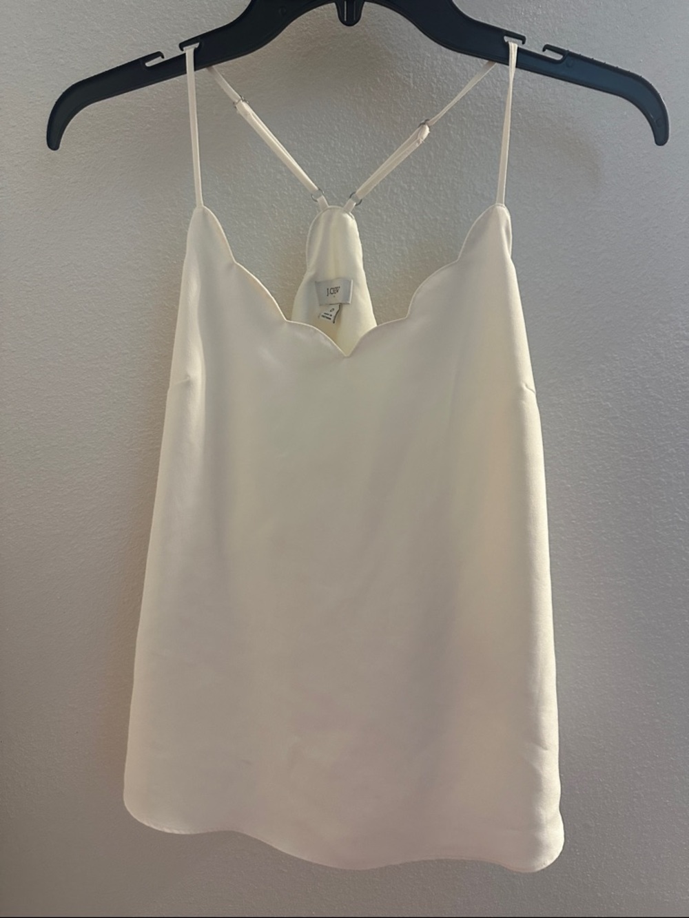 JCrew Ivory Scalloped Cami